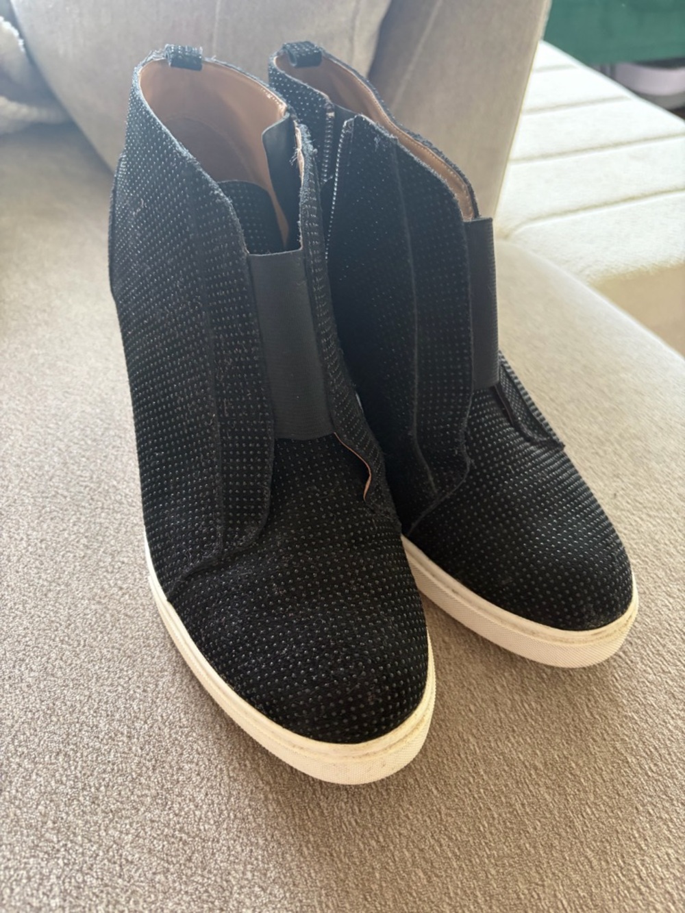 Linea Paola Felicia Black High-Top Platform Sneakers